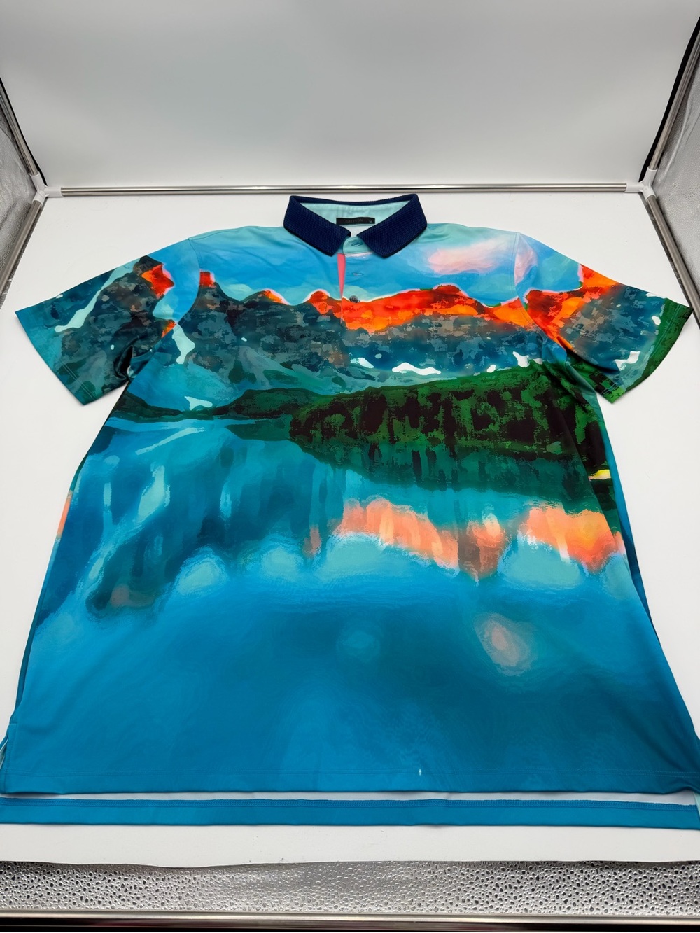 Greyson Golf Painted Mountain Yukon Polo Shirt  Mens Size XL  Iona
